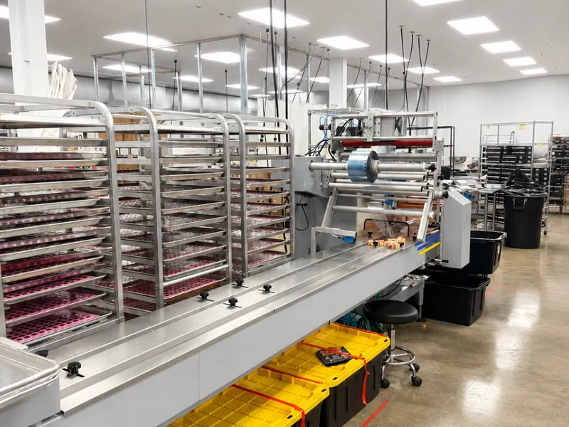 Flow-wrap line
